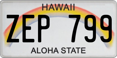 HI license plate ZEP799