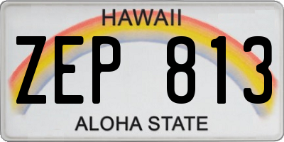 HI license plate ZEP813