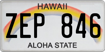 HI license plate ZEP846