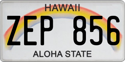 HI license plate ZEP856