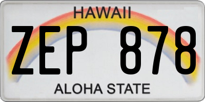 HI license plate ZEP878