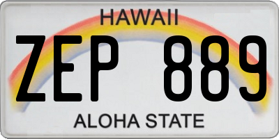 HI license plate ZEP889