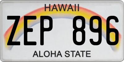 HI license plate ZEP896