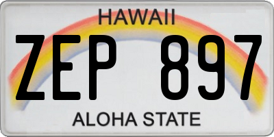 HI license plate ZEP897