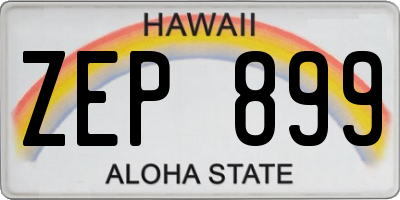 HI license plate ZEP899