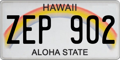 HI license plate ZEP902