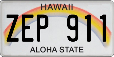 HI license plate ZEP911