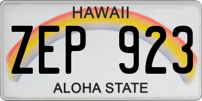 HI license plate ZEP923