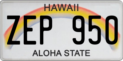 HI license plate ZEP950