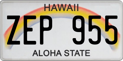 HI license plate ZEP955