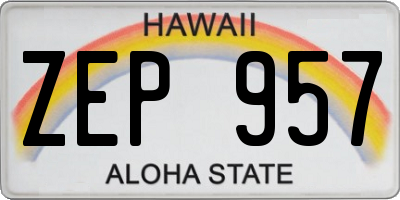 HI license plate ZEP957