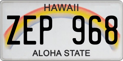 HI license plate ZEP968
