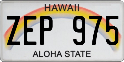 HI license plate ZEP975