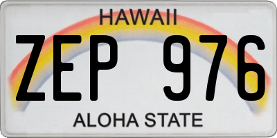 HI license plate ZEP976