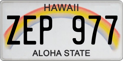 HI license plate ZEP977