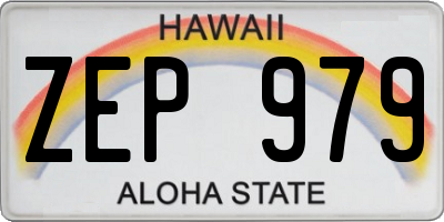 HI license plate ZEP979