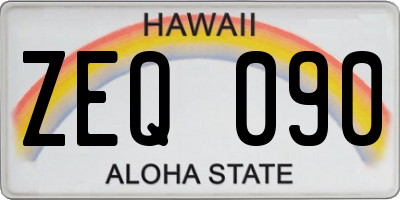 HI license plate ZEQ090