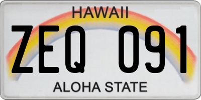 HI license plate ZEQ091