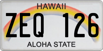 HI license plate ZEQ126