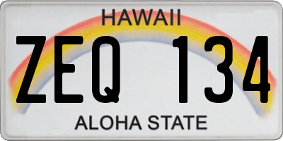 HI license plate ZEQ134