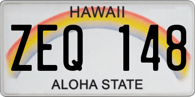 HI license plate ZEQ148