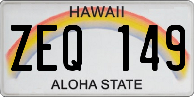HI license plate ZEQ149