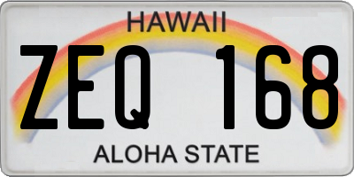 HI license plate ZEQ168