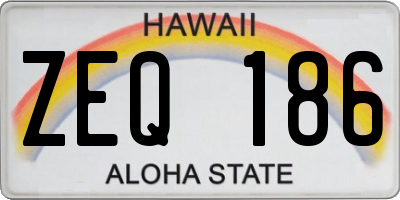 HI license plate ZEQ186