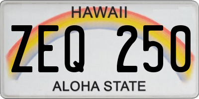 HI license plate ZEQ250