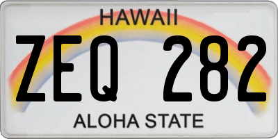 HI license plate ZEQ282