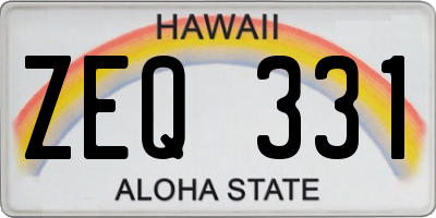 HI license plate ZEQ331