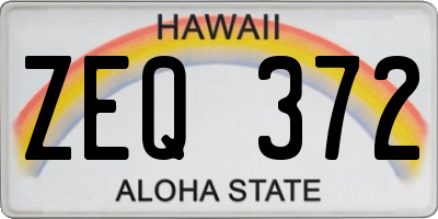 HI license plate ZEQ372