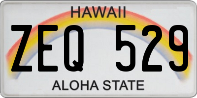 HI license plate ZEQ529