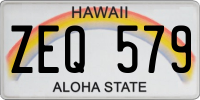 HI license plate ZEQ579