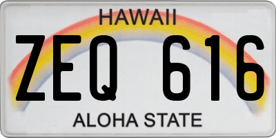HI license plate ZEQ616