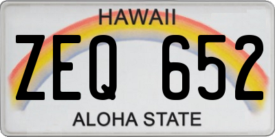 HI license plate ZEQ652