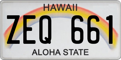 HI license plate ZEQ661