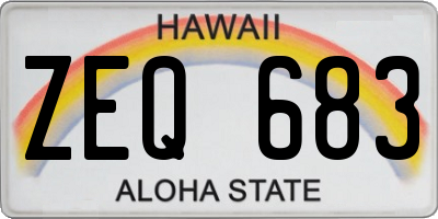 HI license plate ZEQ683