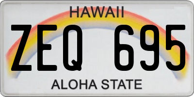 HI license plate ZEQ695