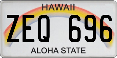 HI license plate ZEQ696