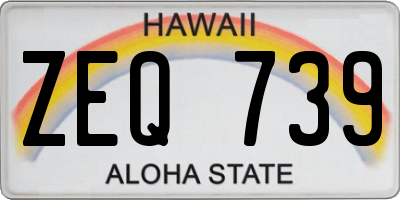 HI license plate ZEQ739