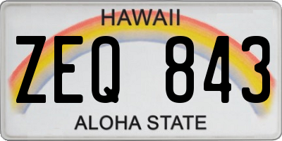 HI license plate ZEQ843