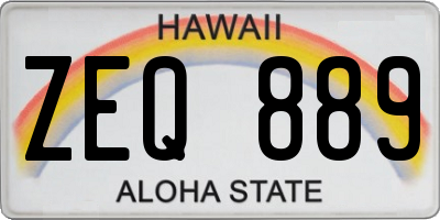 HI license plate ZEQ889