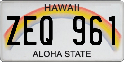 HI license plate ZEQ961