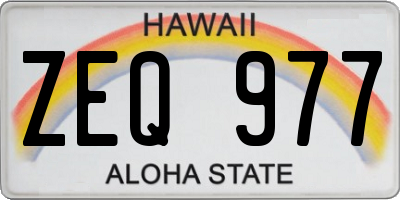 HI license plate ZEQ977