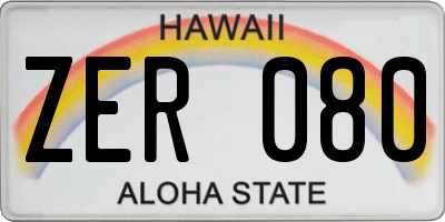 HI license plate ZER080