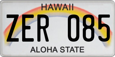 HI license plate ZER085