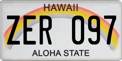 HI license plate ZER097