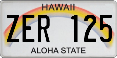HI license plate ZER125