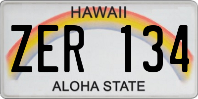 HI license plate ZER134